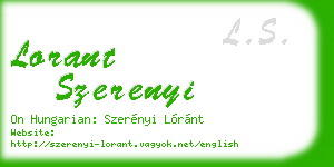 lorant szerenyi business card